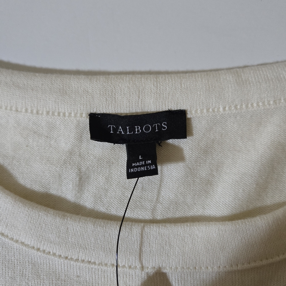 Talbots Red & White Striped Long Sleeve Pullover Top With ❤️ L'Amour Detail NWT - Picture 3 of 11